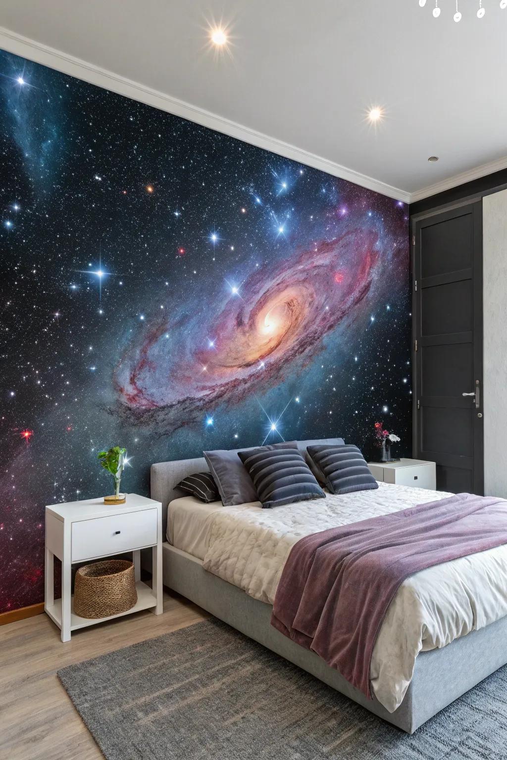 Allow a cosmic mural to transport your room among the stars.