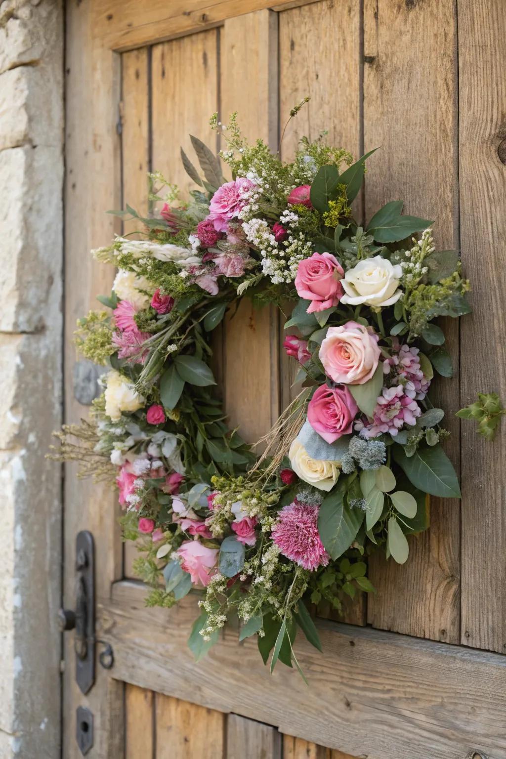A floral wreath embodying the essence of springtime.
