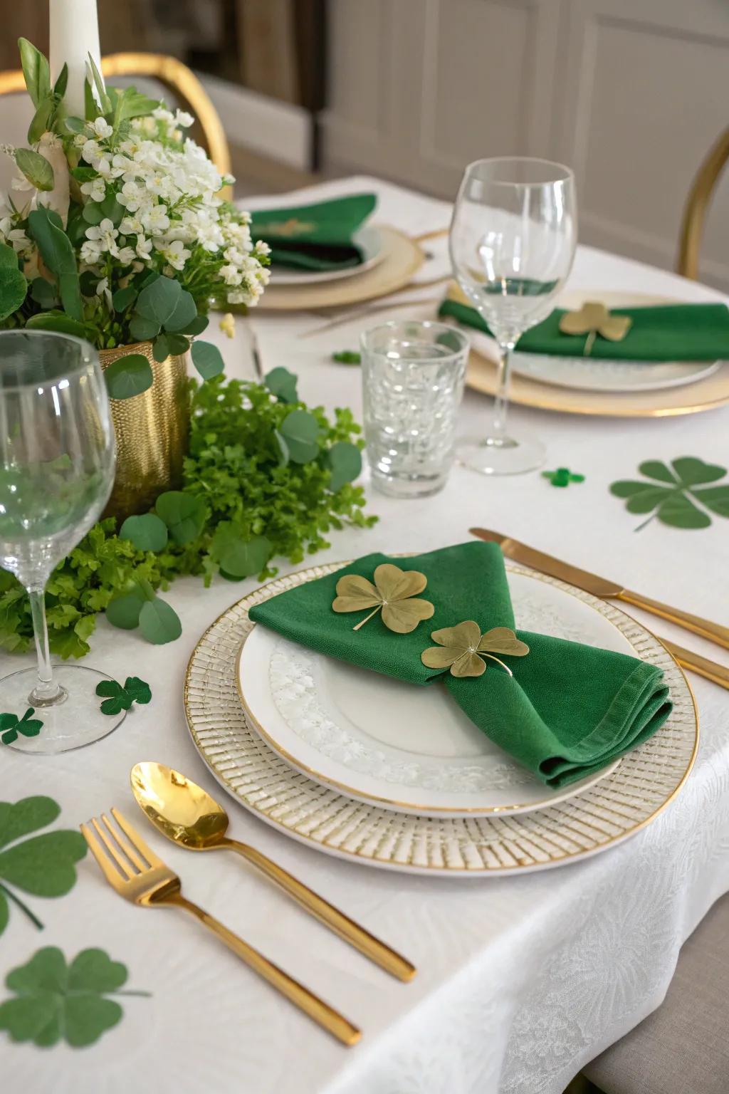 Design a table setting that exudes Irish sophistication.