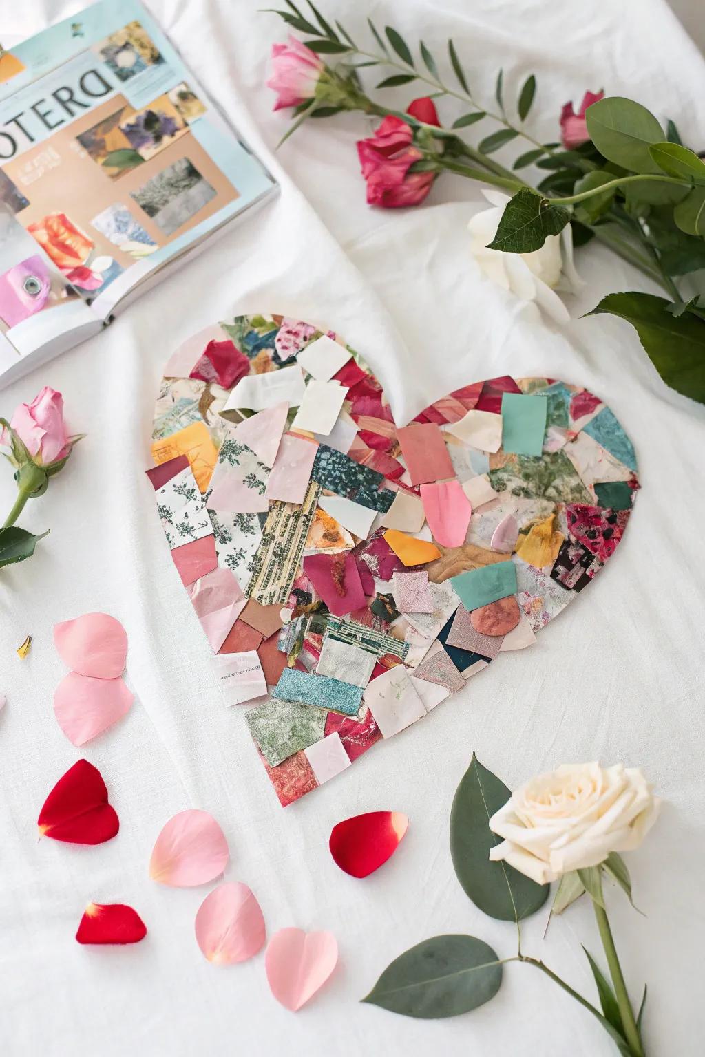 Crafting Love: A Heart-Shaped Collage with a Scandinavian Touch