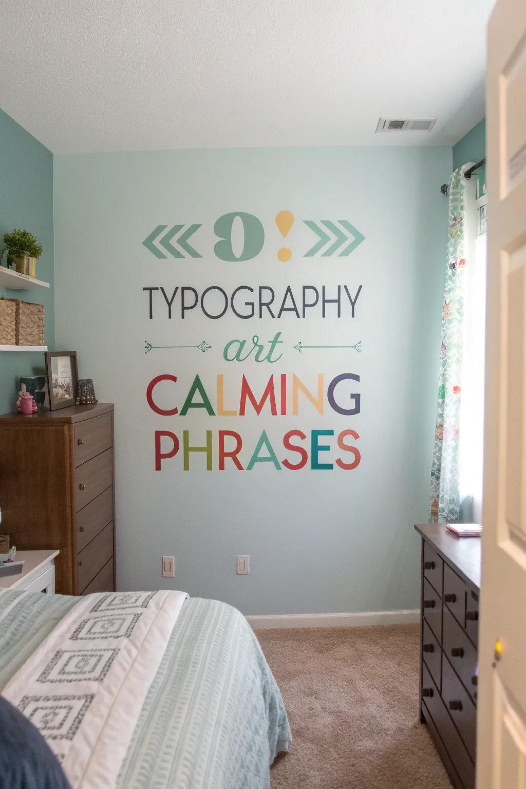 Typography art infuses a personal element into your bedroom, fostering both relaxation and motivation.