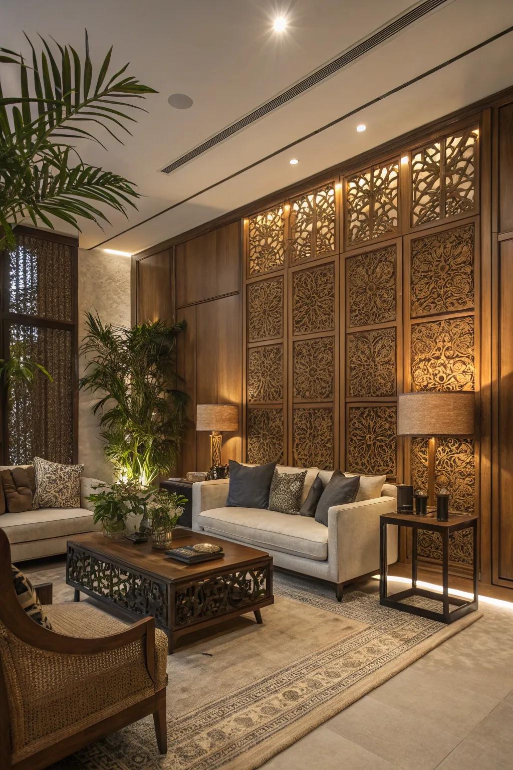 Wood panels impart a sense of warmth and texture to any space.