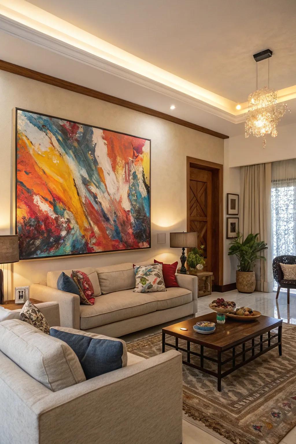A striking abstract piece has the ability to transform your living space into a gallery of art.