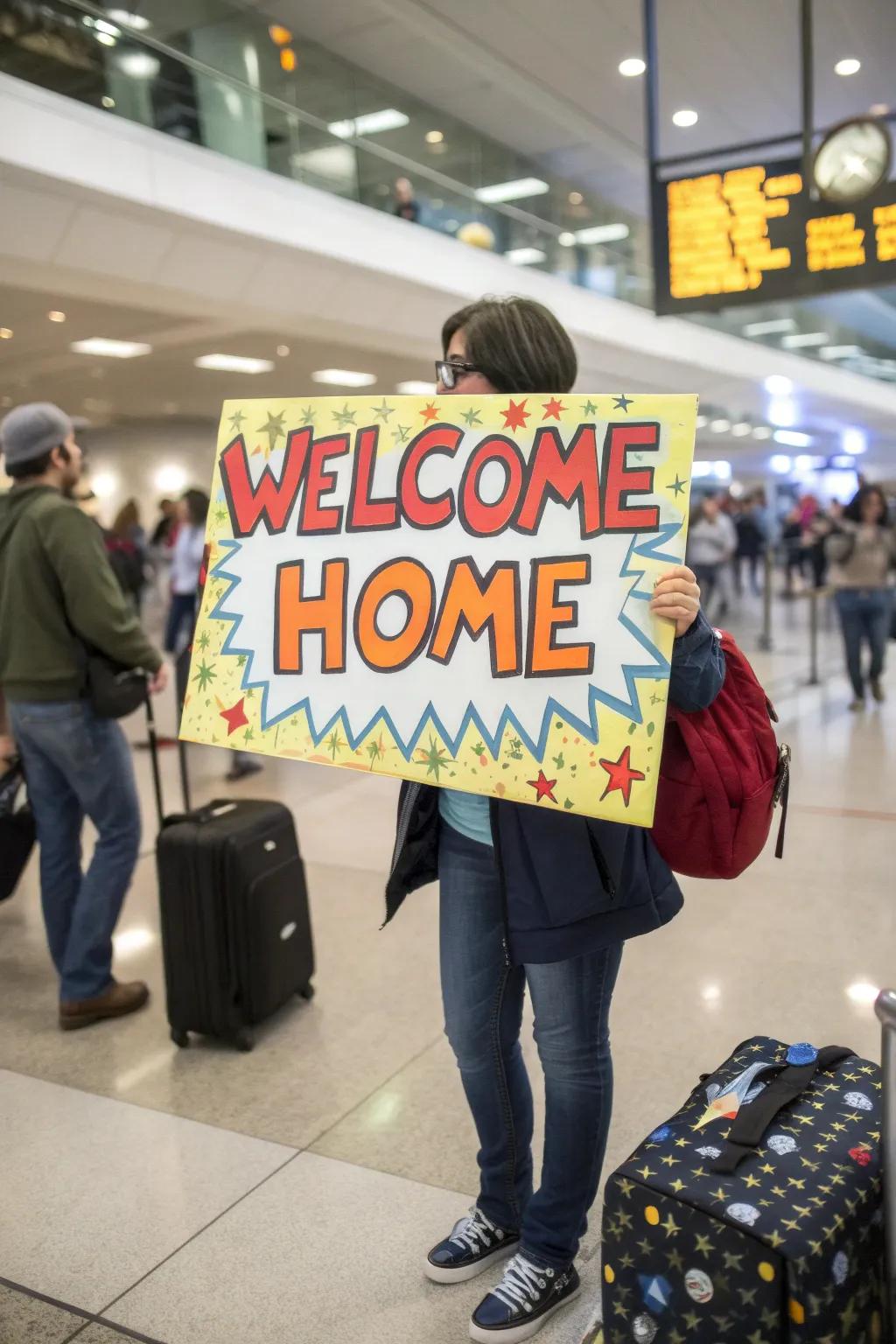 A funny welcome sign is sure to bring smiles.