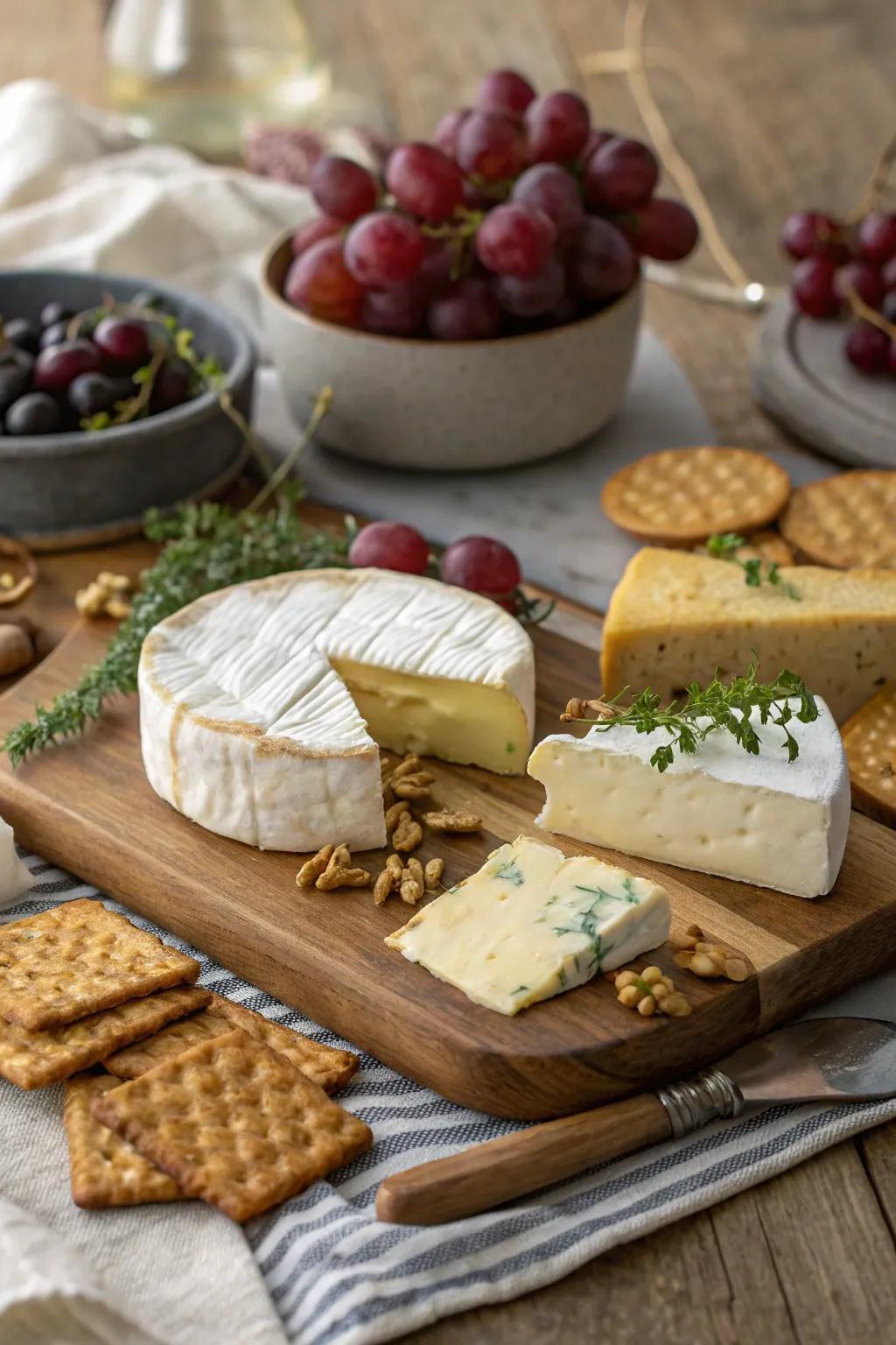 A refined selection of gourmet cheeses to enchant any discerning palate.