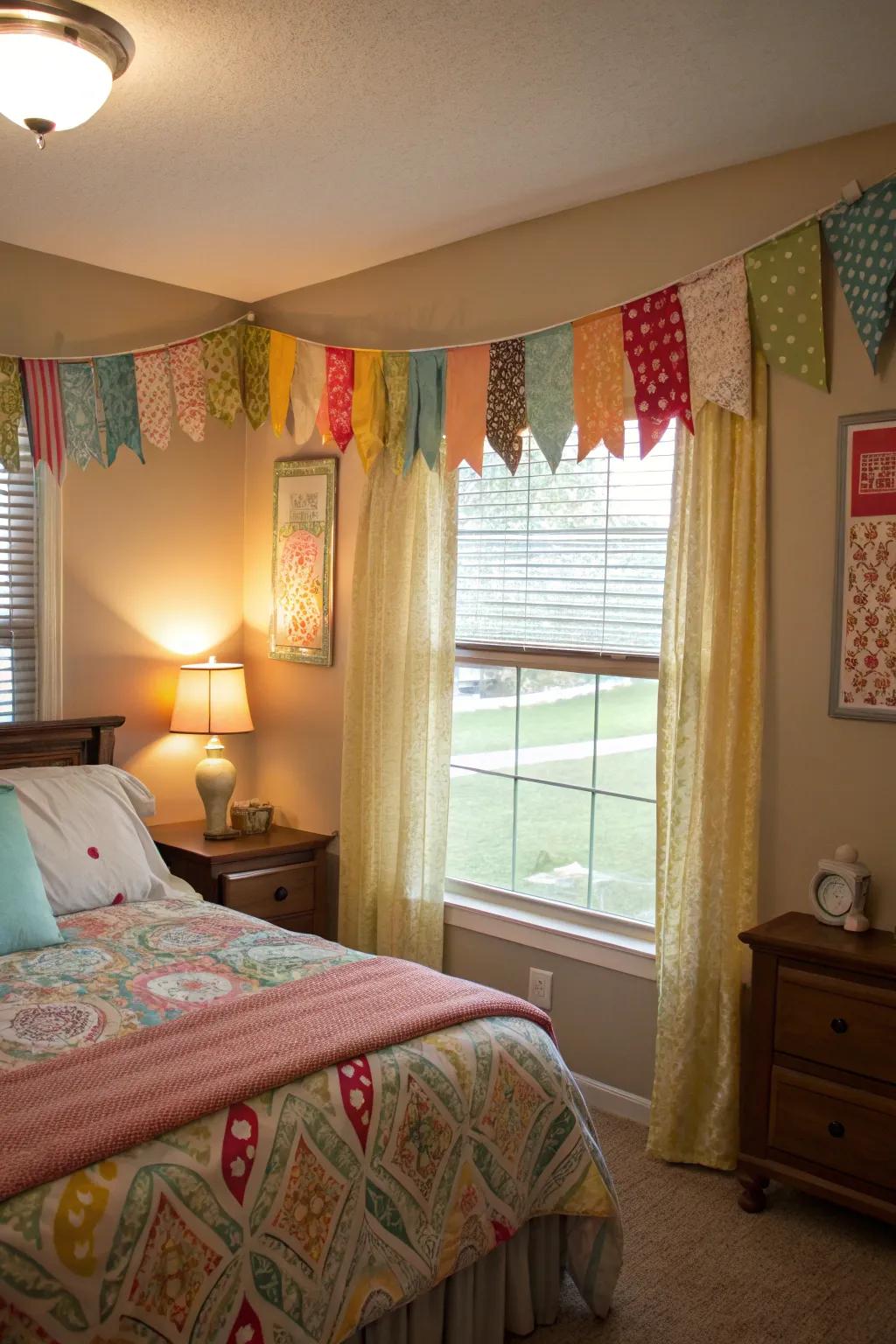 Design your own budget-conscious valances using fabric offcuts.