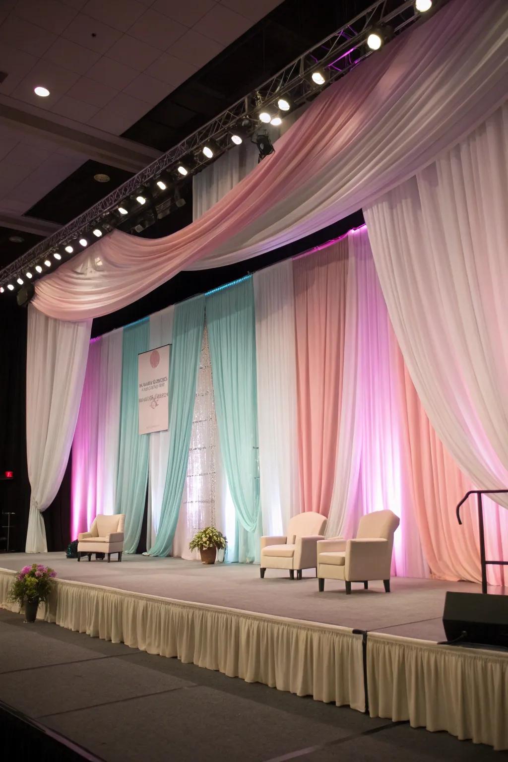 Drape canvases impart gentleness and refinement to every stage environment.