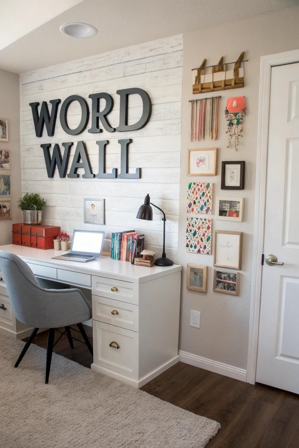 Achieve timeless simplicity and effectiveness with an alphabetically arranged word wall.