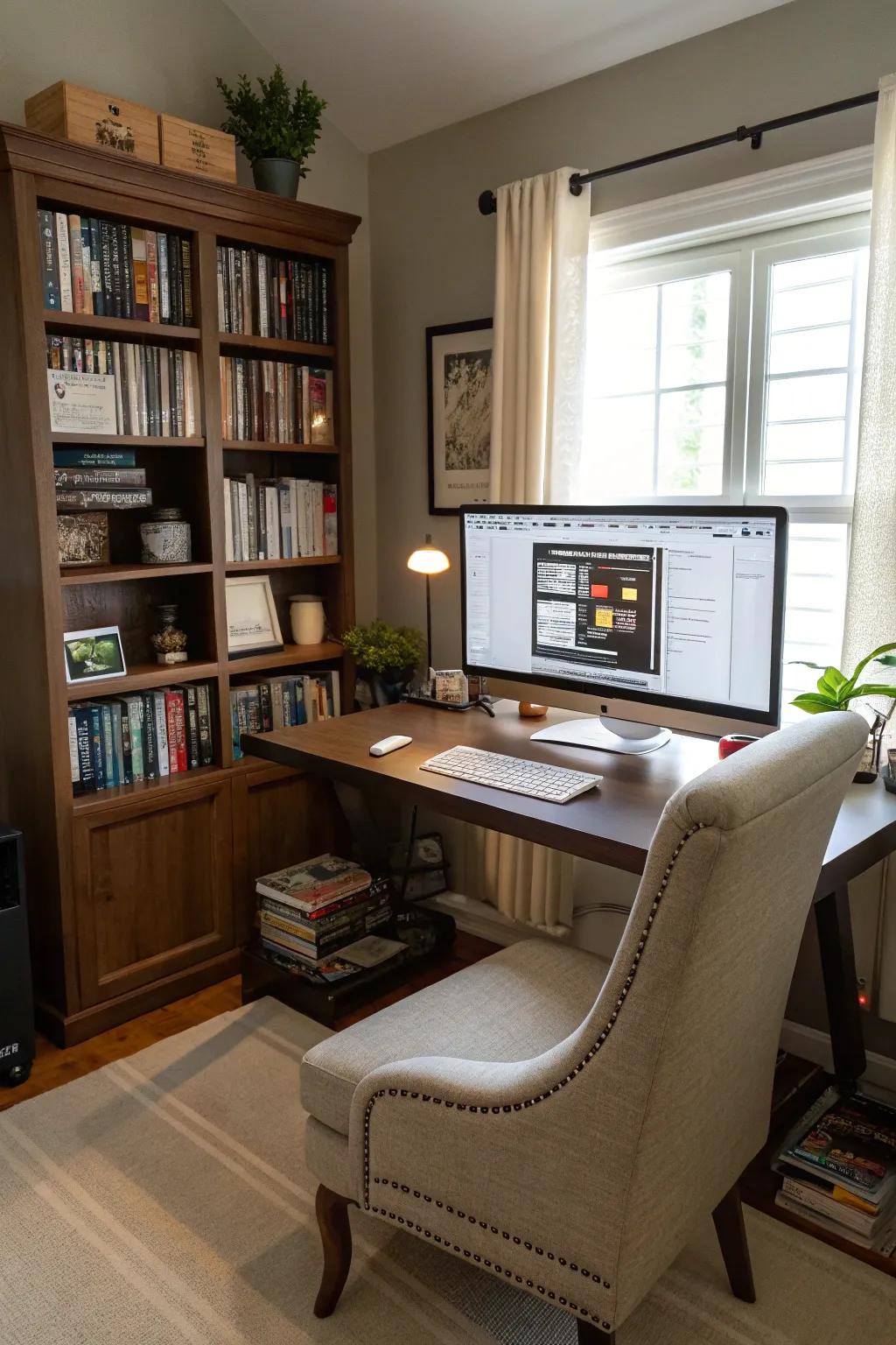 Amplify efficiency with a dual-monitor configuration in your workspace.
