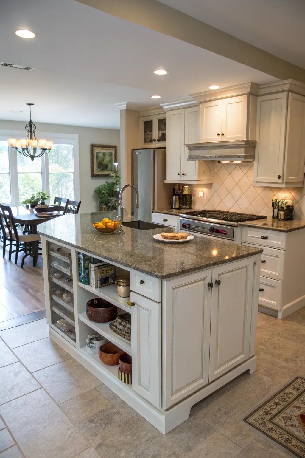 Multi-tiered surfaces provide adaptability and utility.