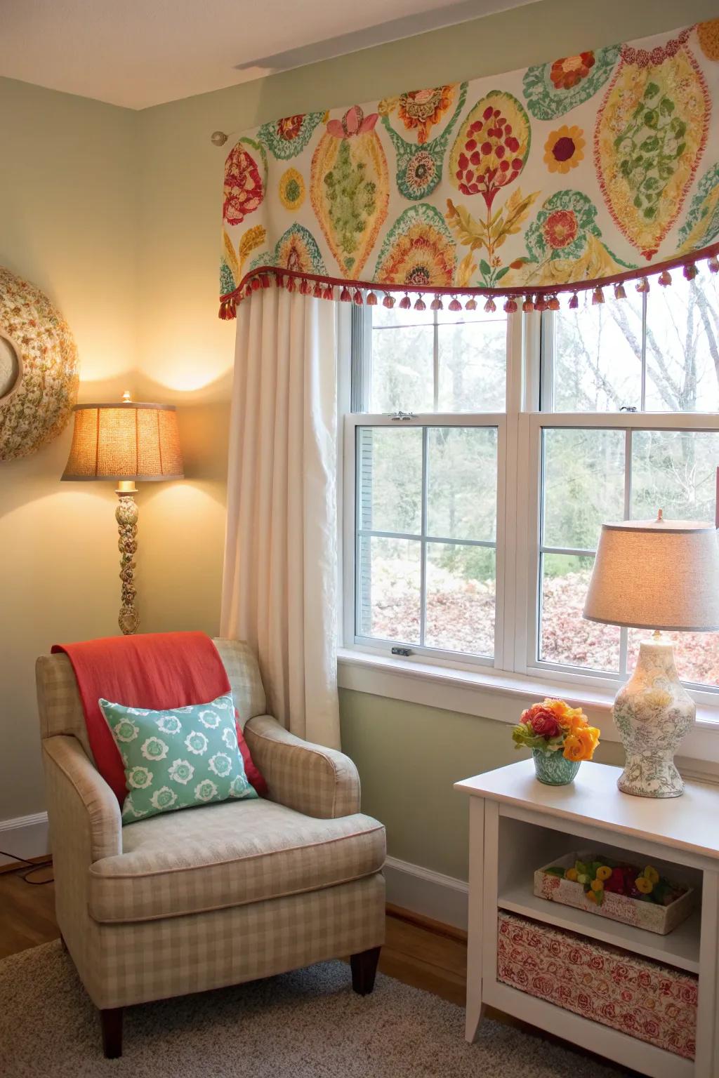 Fabric additions impart softness and hue.