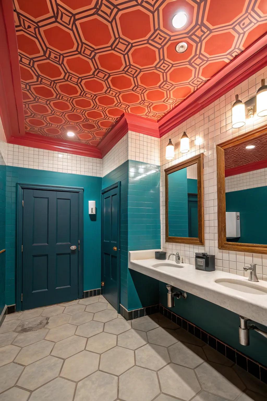 Your bathroom gains character and vitality from unexpected, striking colors.