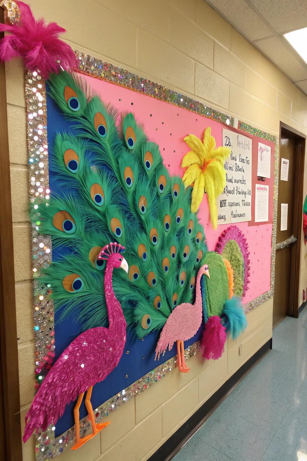 A whimsical bird park filled with color and charm.