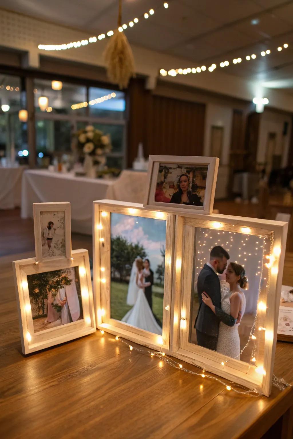 A visual story display presents the couple's journey and injects a personal touch.