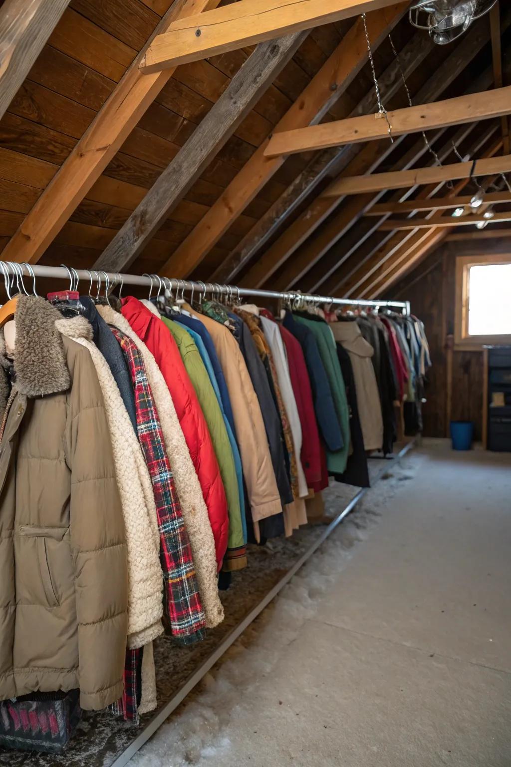 Maximize vertical space with suspended hangers.