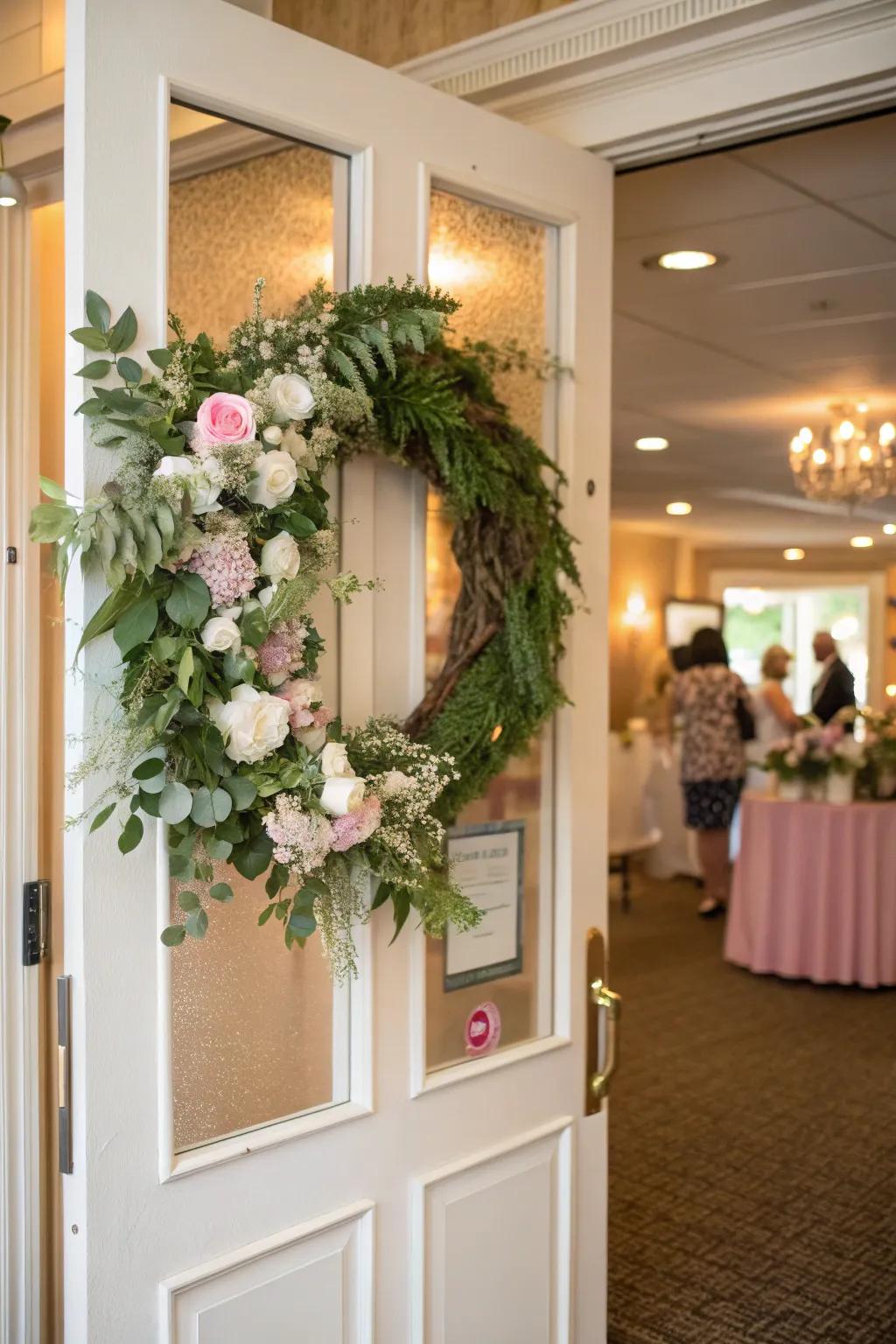 A periodical chaplet introduces tenderness and flair to the passageway.