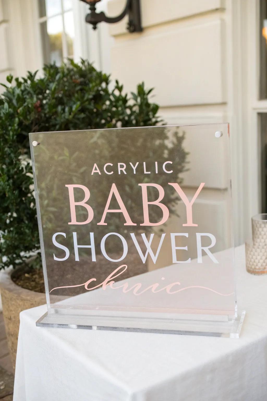 Acrylic panels proffer a polished and contemporary aesthetic.