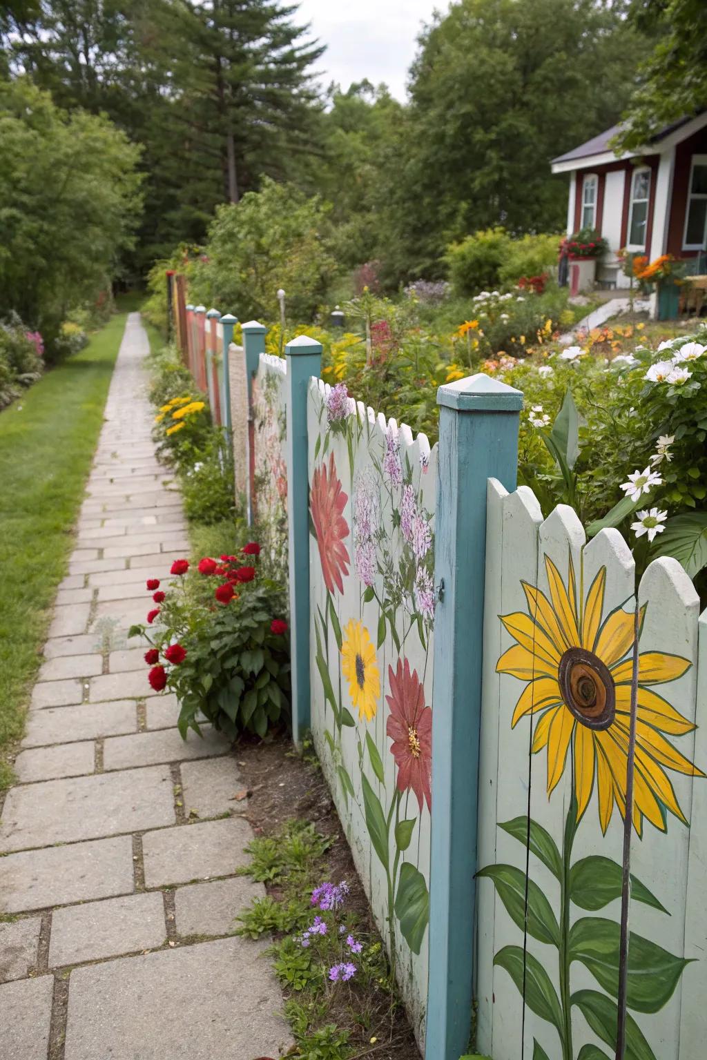 Seasonal flora maintain your fence's vibrancy throughout the year.