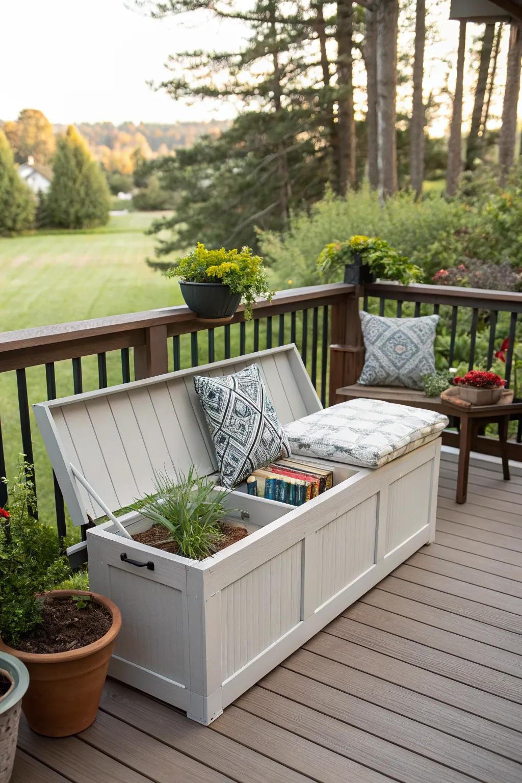 Stowage solutions aid in maintaining an organized and tidy deck.