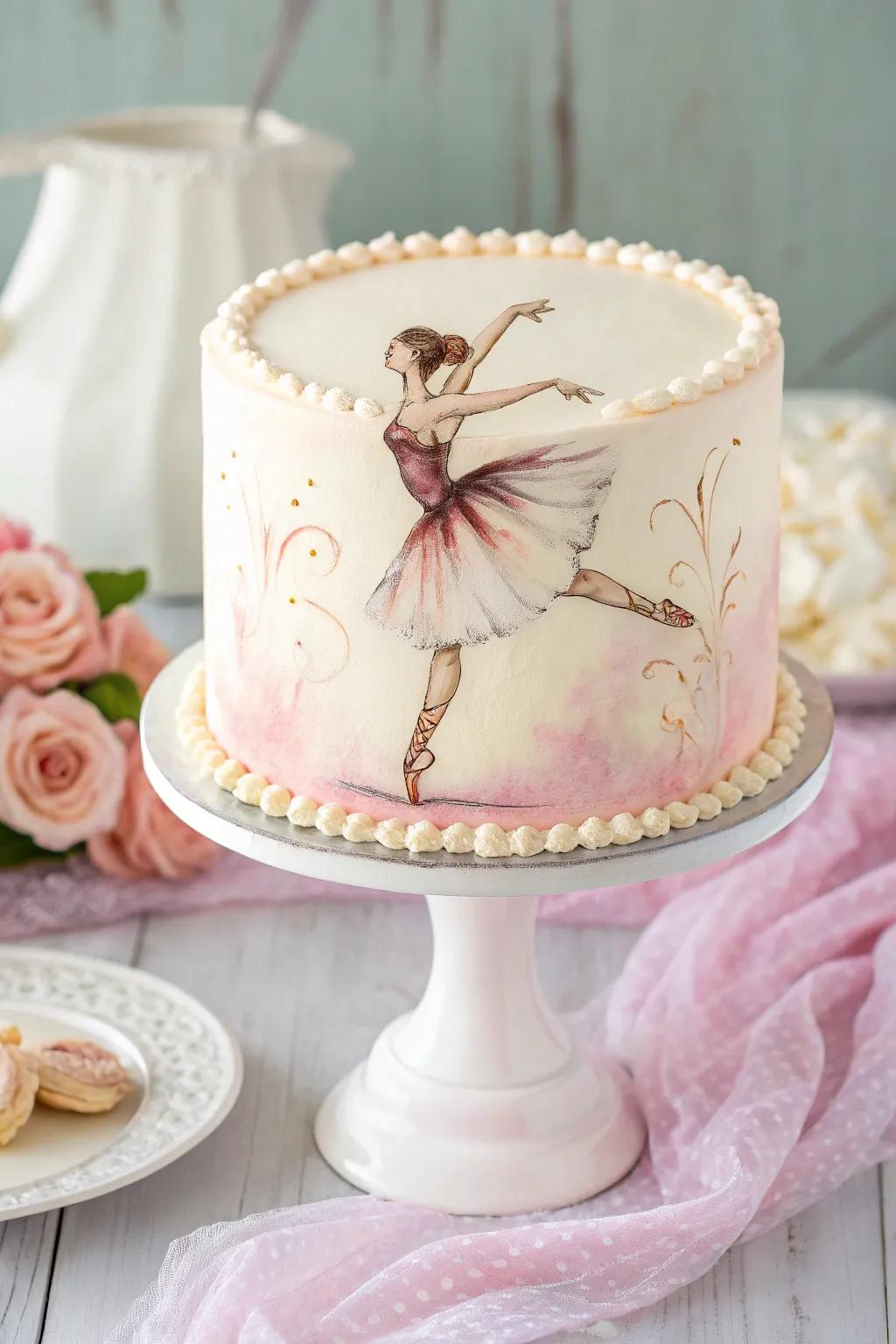 Hand-painted ballerina artistry lends a customized and artistic flair.