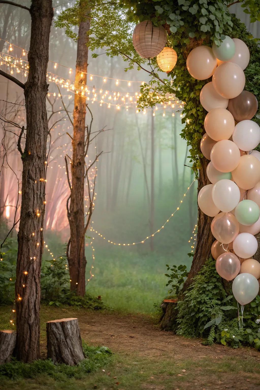 An enchanted forest balloon feature that captures the imagination.