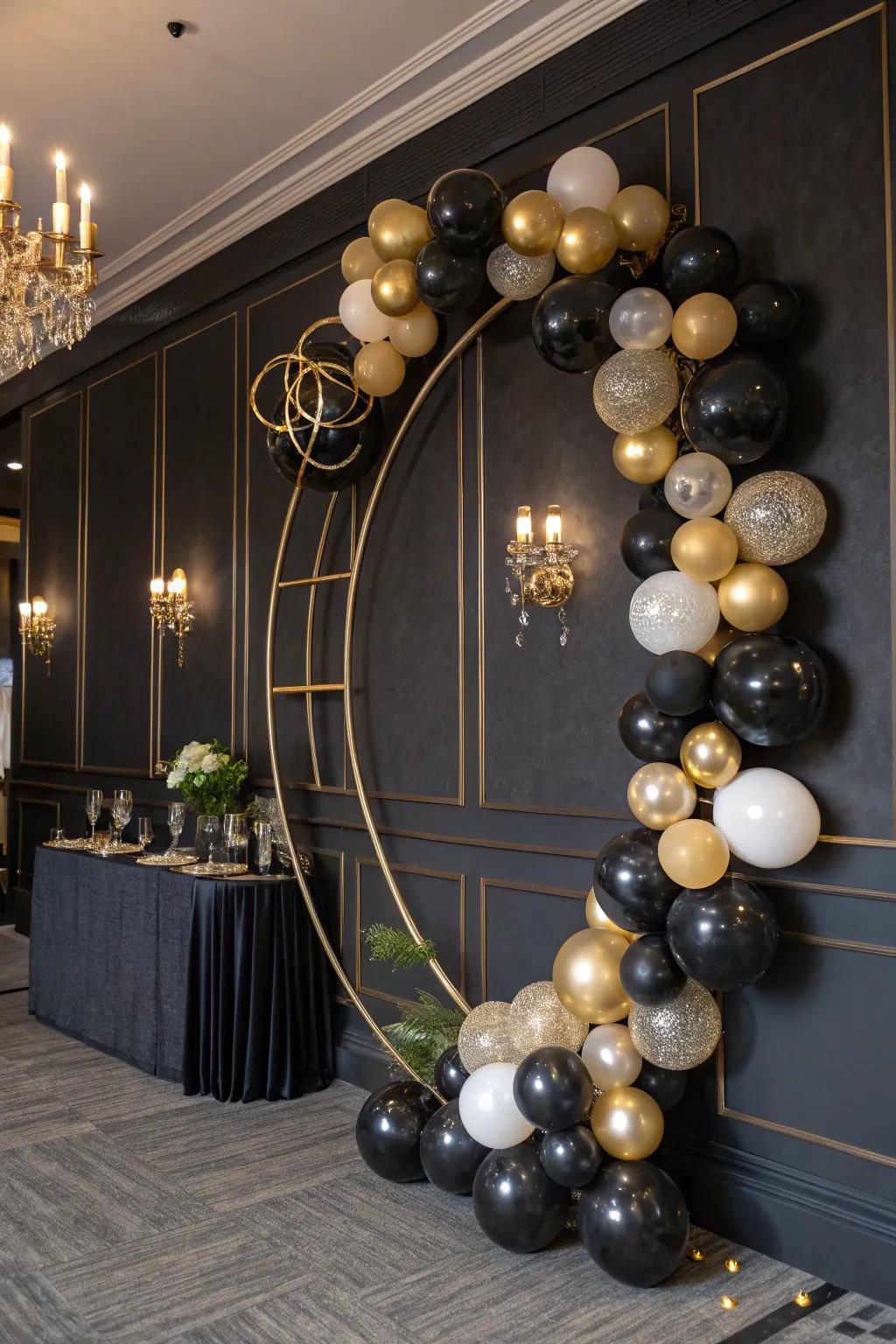 Black and gold cultivate a sophisticated and chic atmosphere.