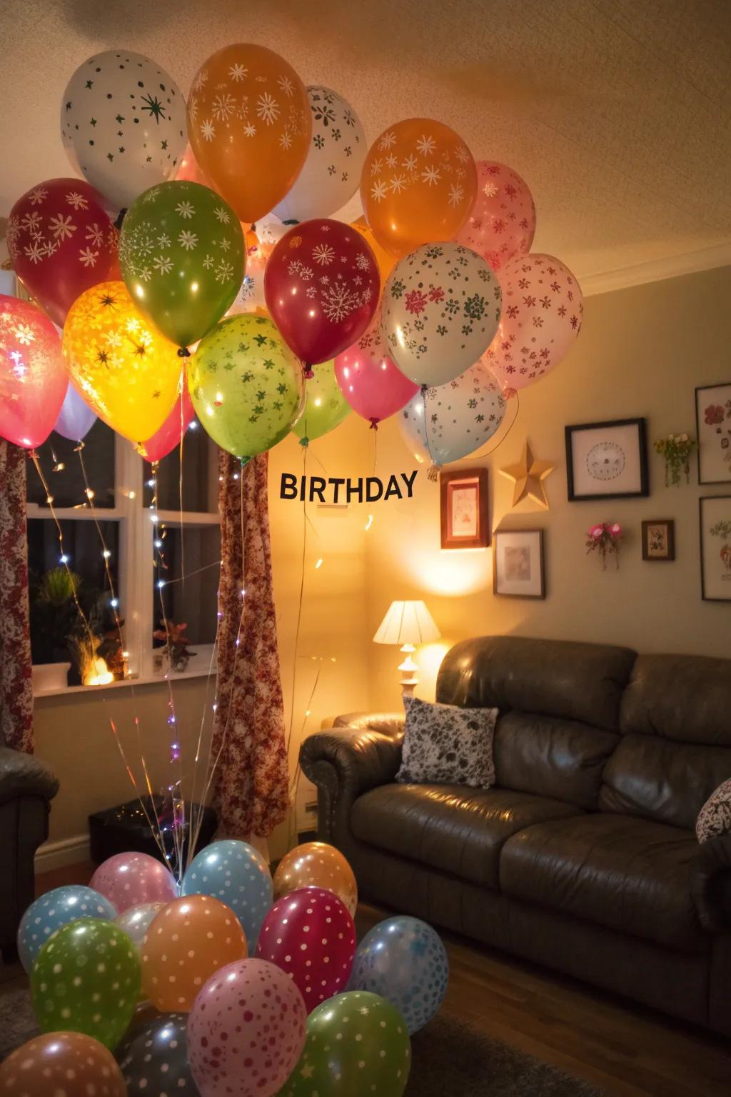 Custom message balloons adding a personal touch to a celebration
