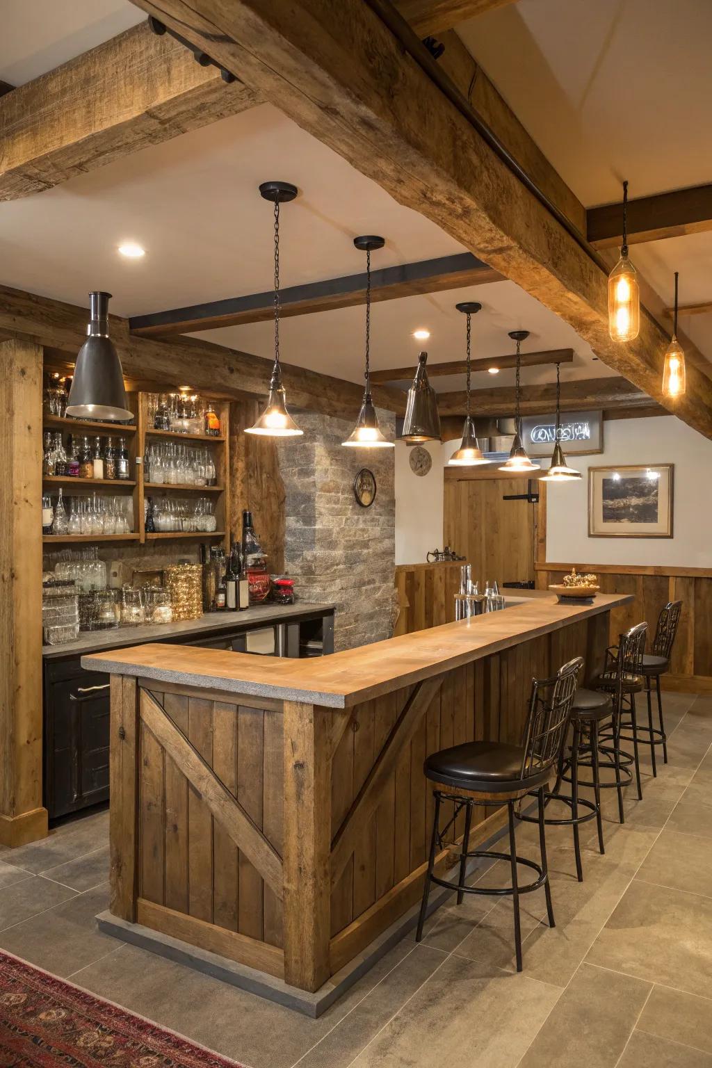 Untreated wood features add warmth and charm.