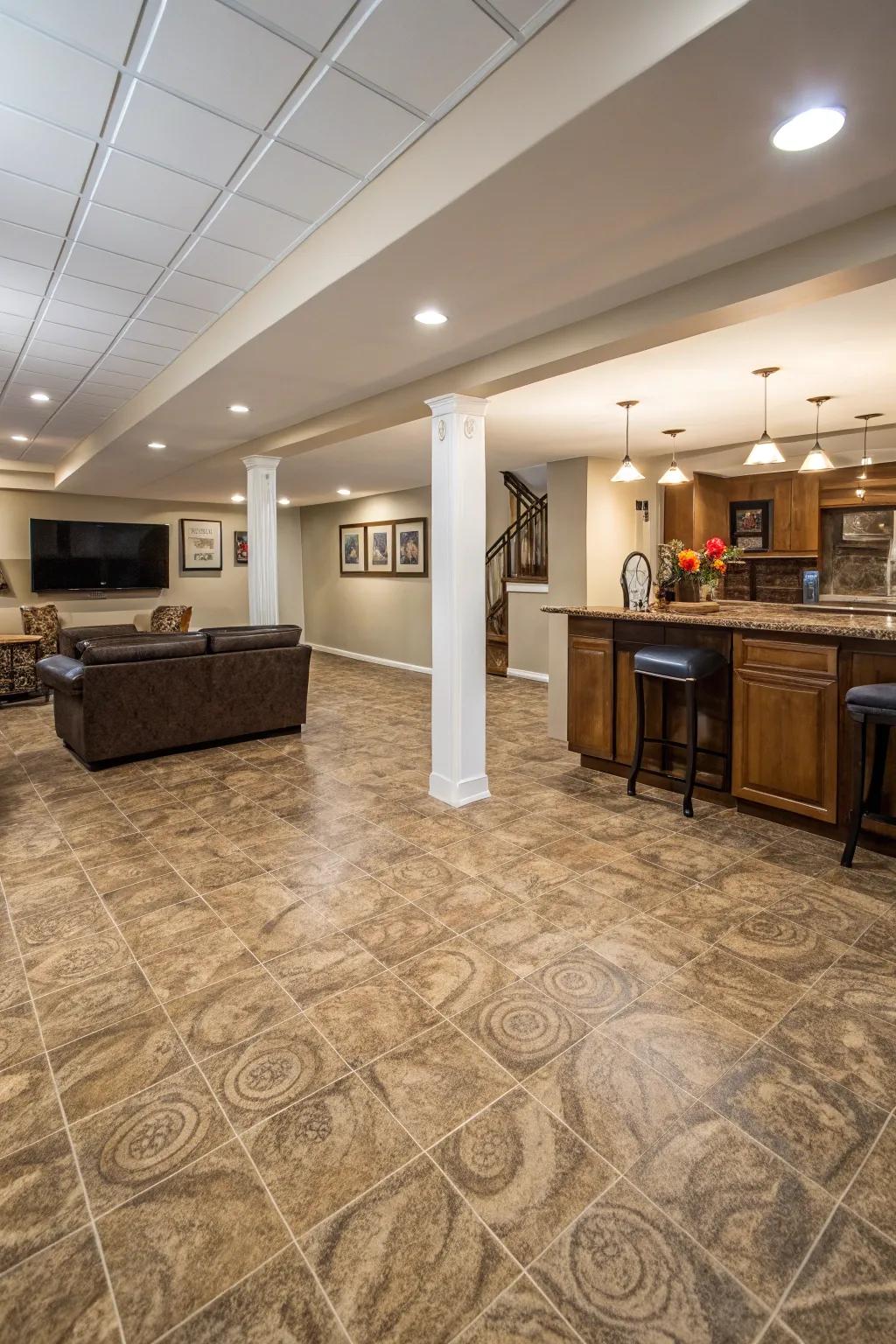 Sheet vinyl is a budget-friendly yet stylish flooring choice.