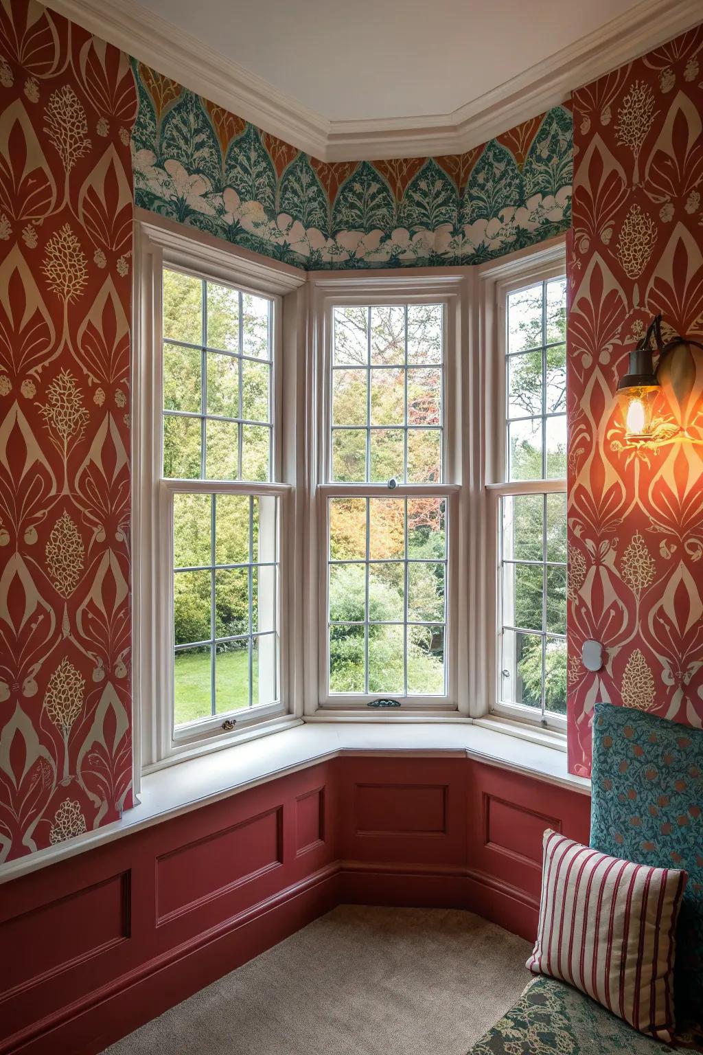 An accent wall around your bay window creates a stunning visual impact.