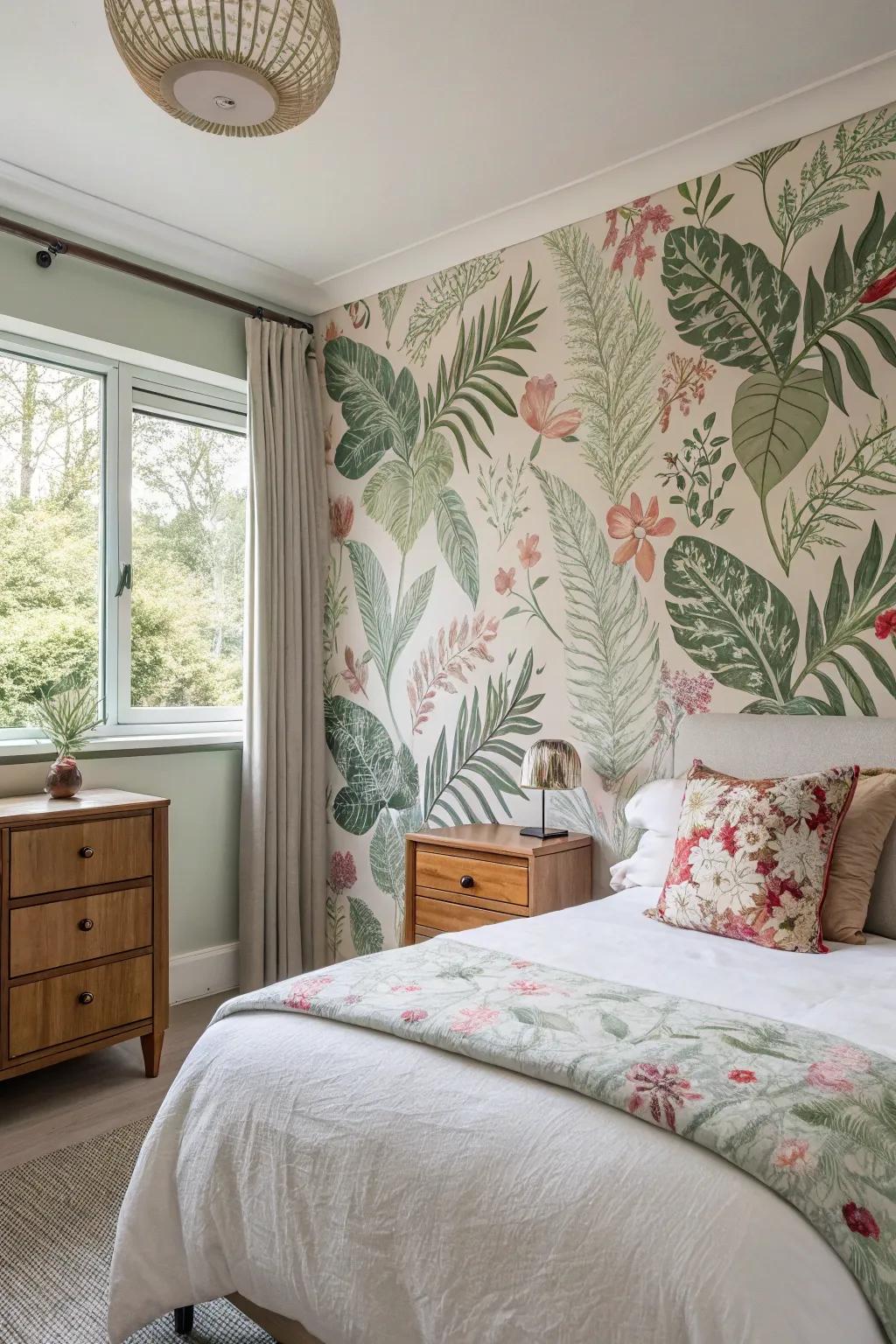 Botanical motifs integrate an element of nature.