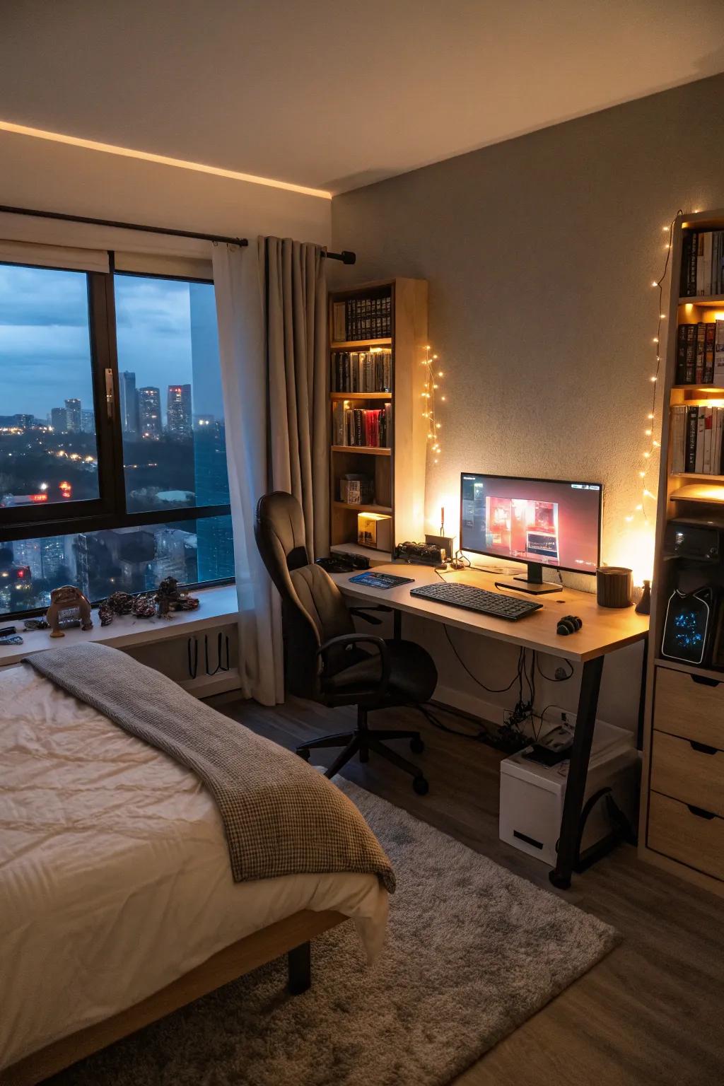 Ambient illumination adjusts the atmosphere of gaming.