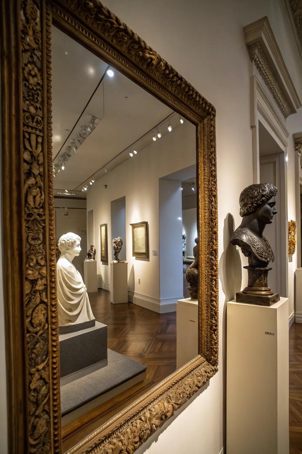 Reflections amplify lighting for art