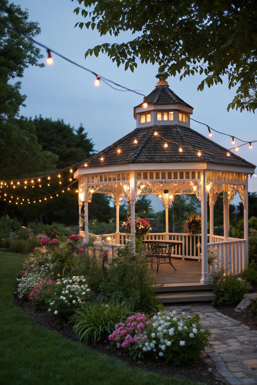 Cafe lights fashion a warm, welcoming bistro sensation.
