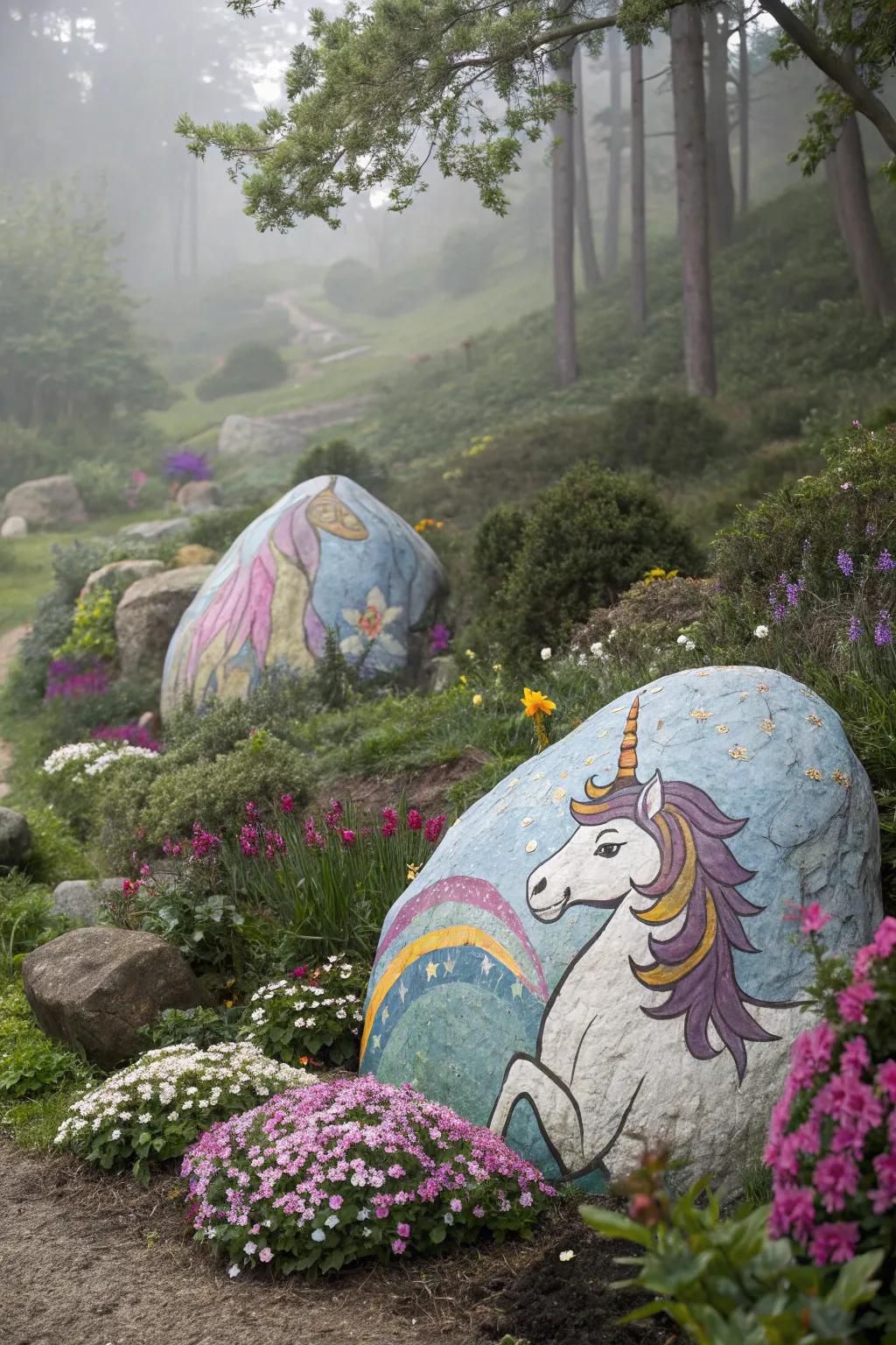 Incorporate a hint of magic with unicorn-inspired stone art.