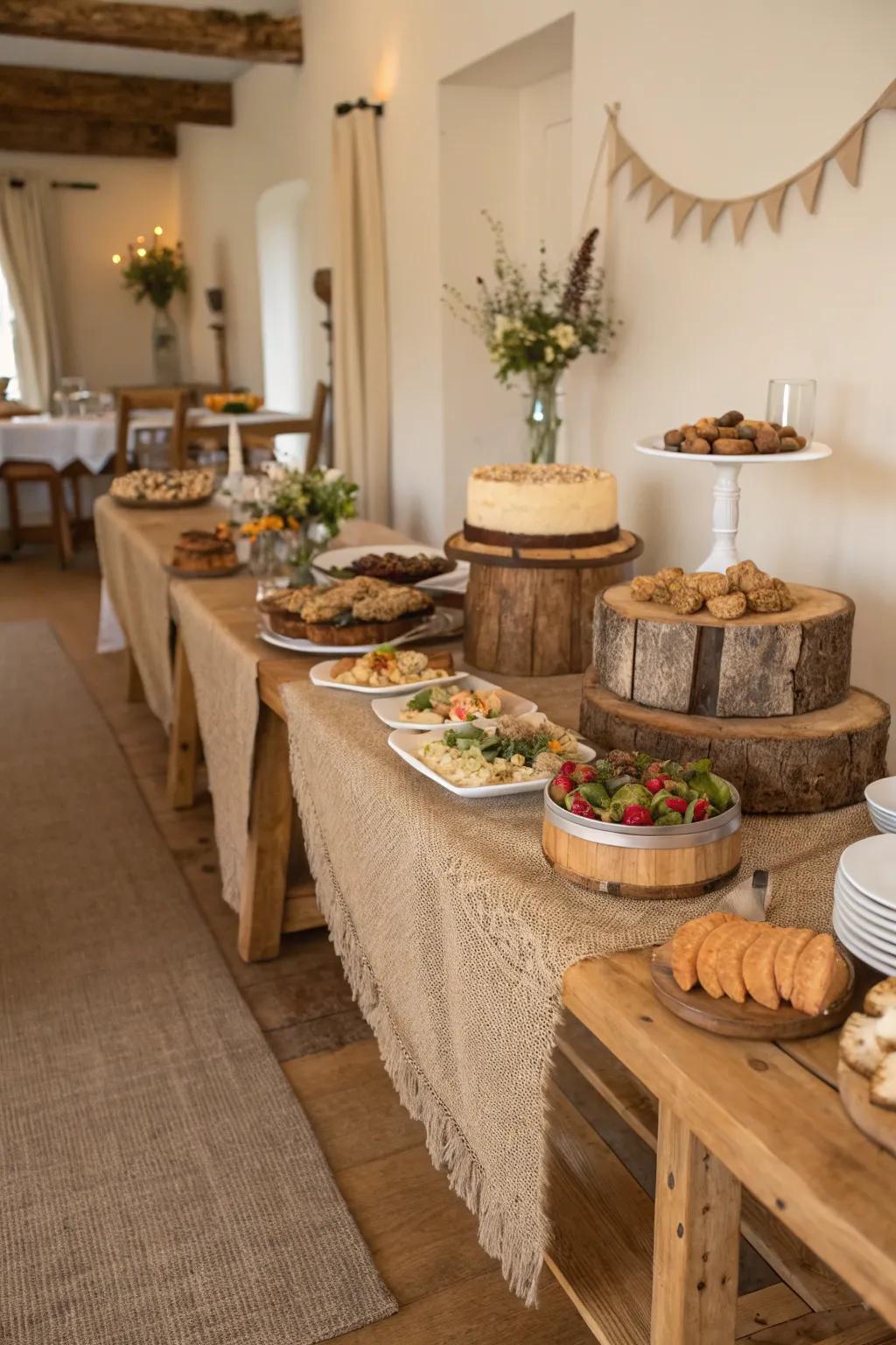 Rustic charm brings comfort to your display.
