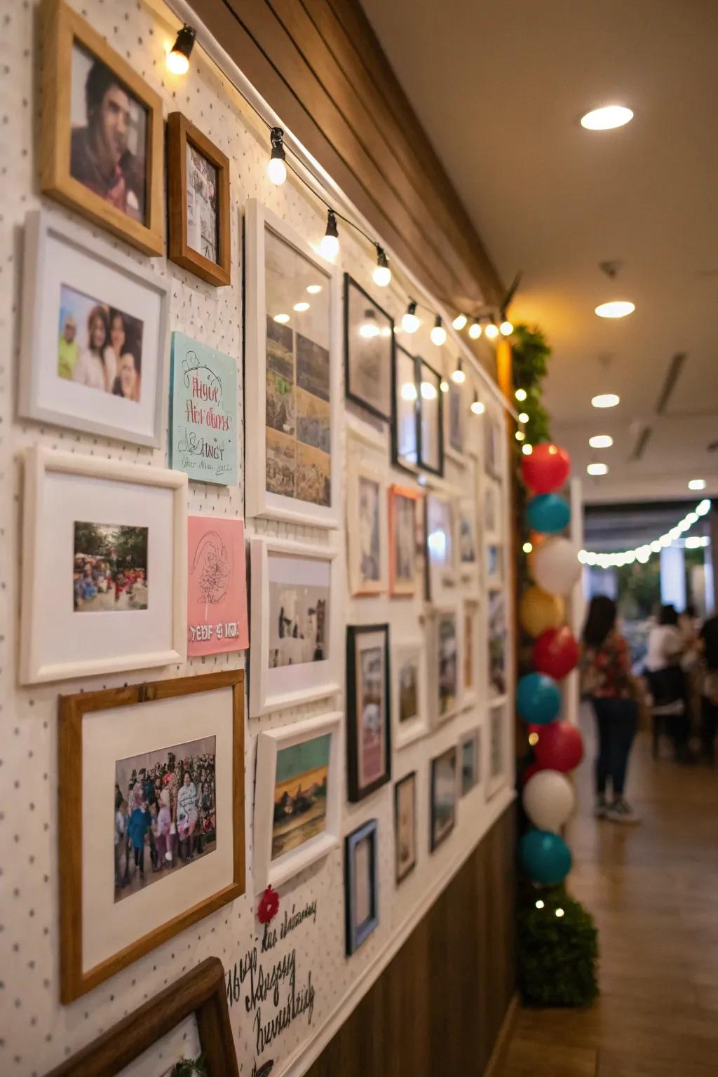 Reflect on precious memories using a personalized exhibit.