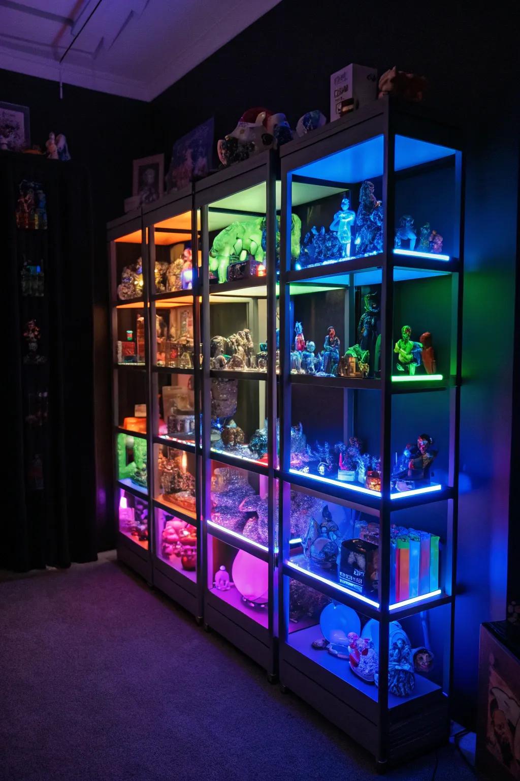 Shining wall mounts highlight your treasures.