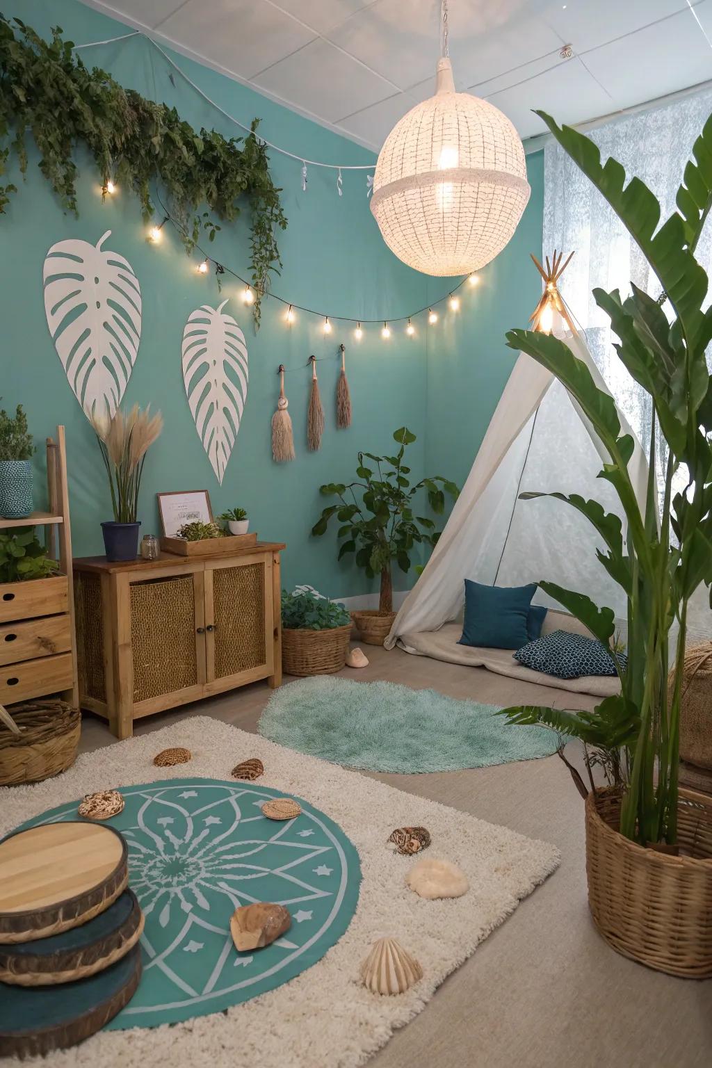 Natural motifs convey the outdoors inside.