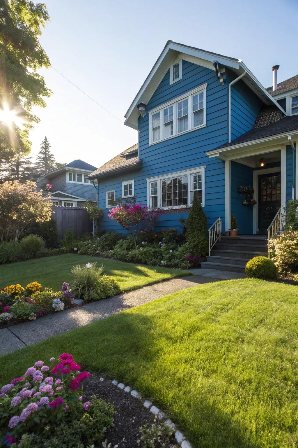 Shining finish lends a luxurious sheen to blue exteriors.