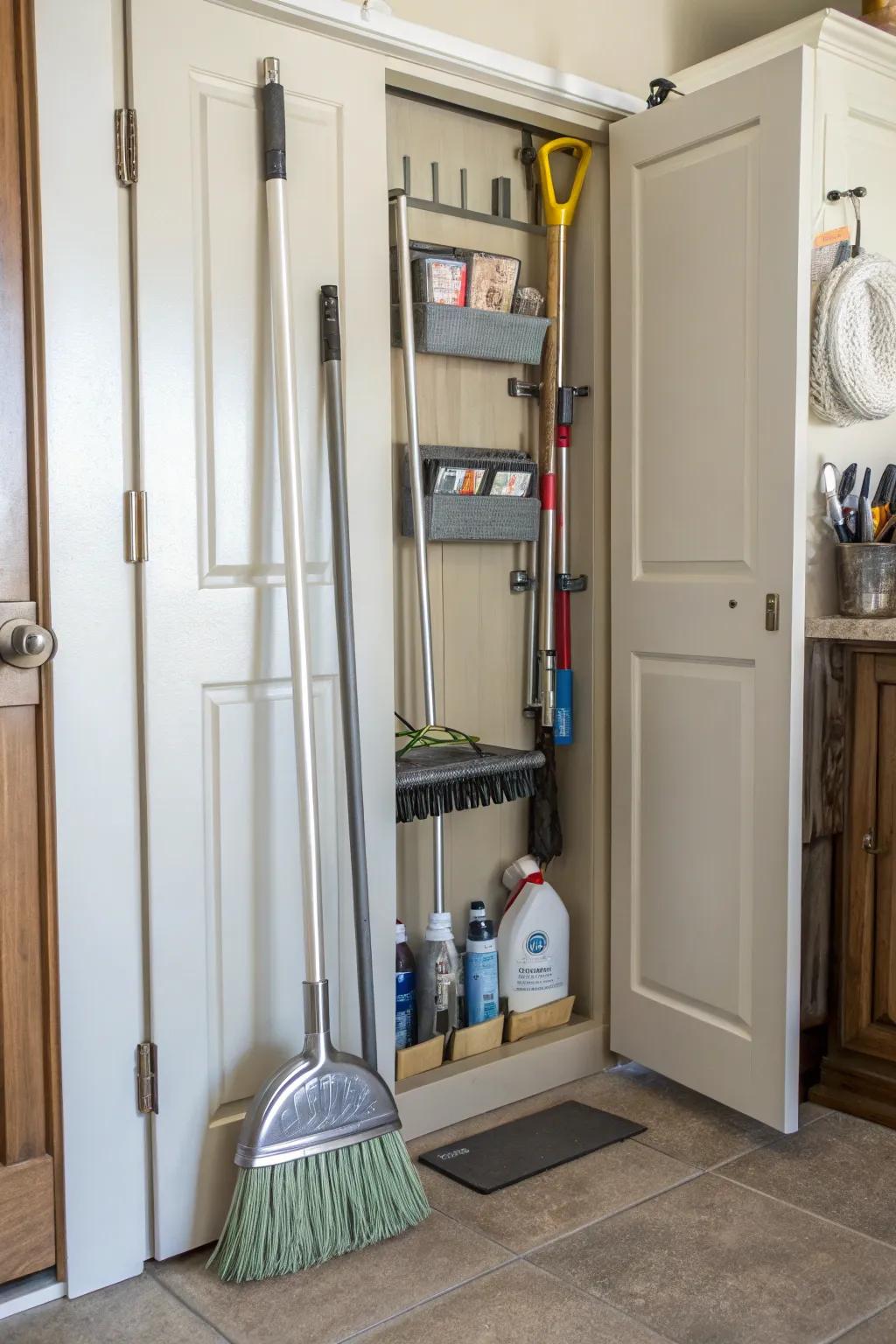 A magnetic strip sustains organization and visibility of diminutive metallic items.