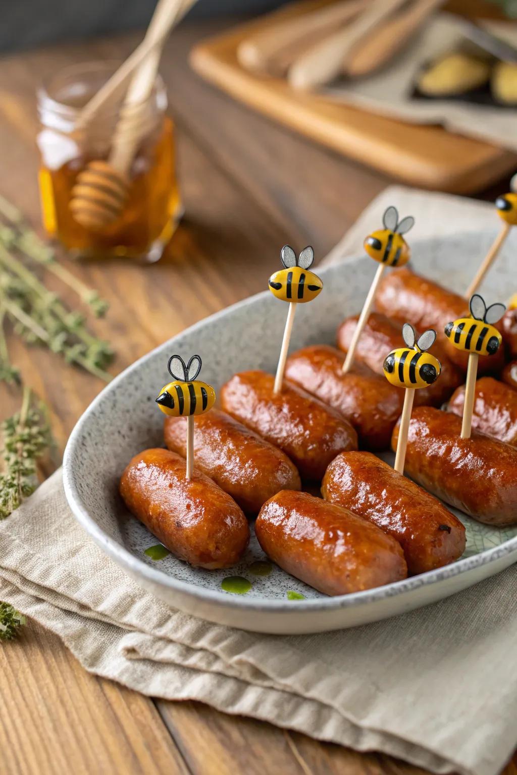 Savory bee morsels, a delightful surprise for your guests.