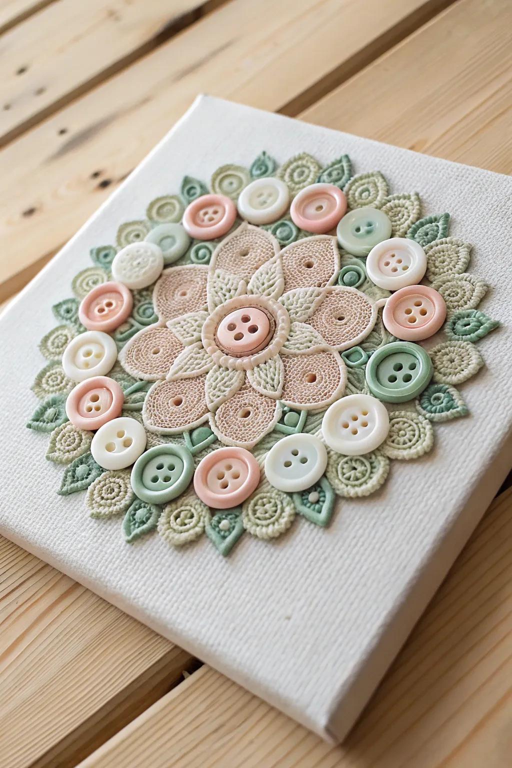 Attain inner peace through button mandalas—an ideal union of simplicity and creativity for your tranquil setting.