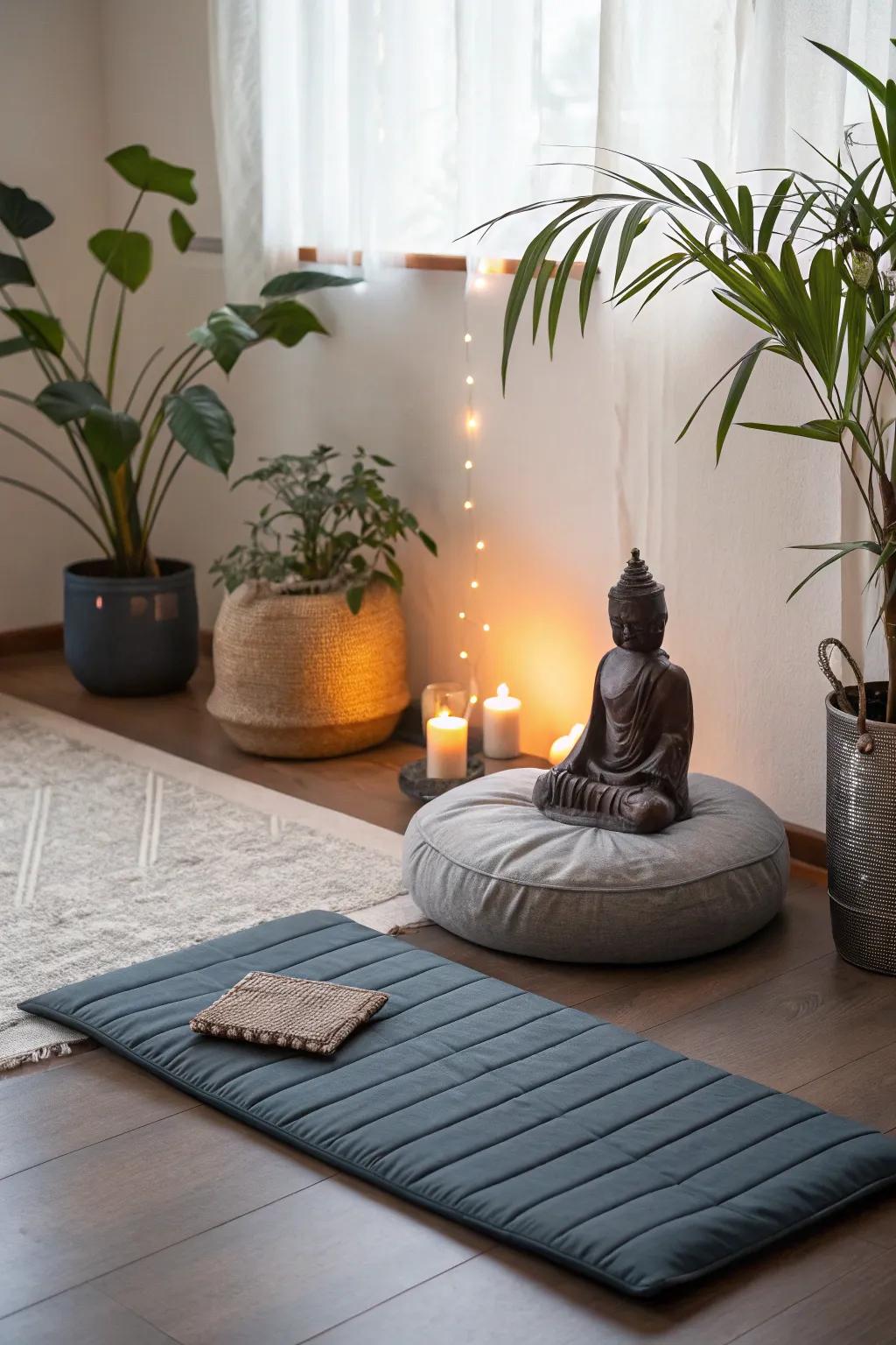 Find your center with a meditation space in your tranquil corner.