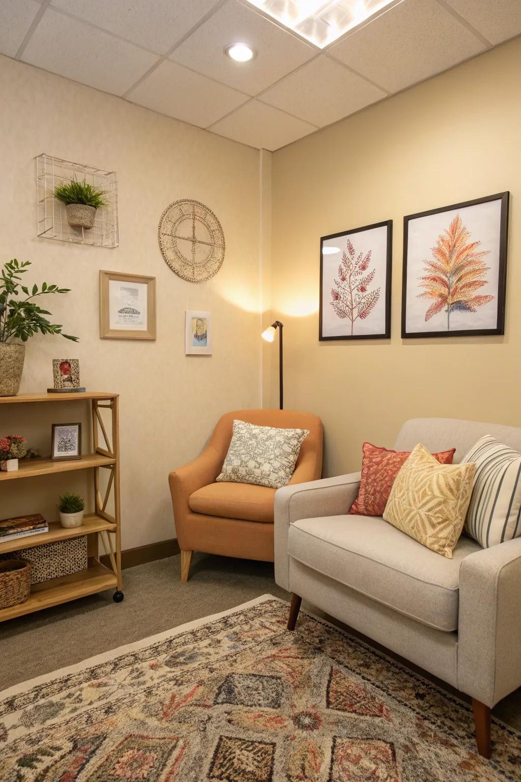 Color accents breathe life into the decor.