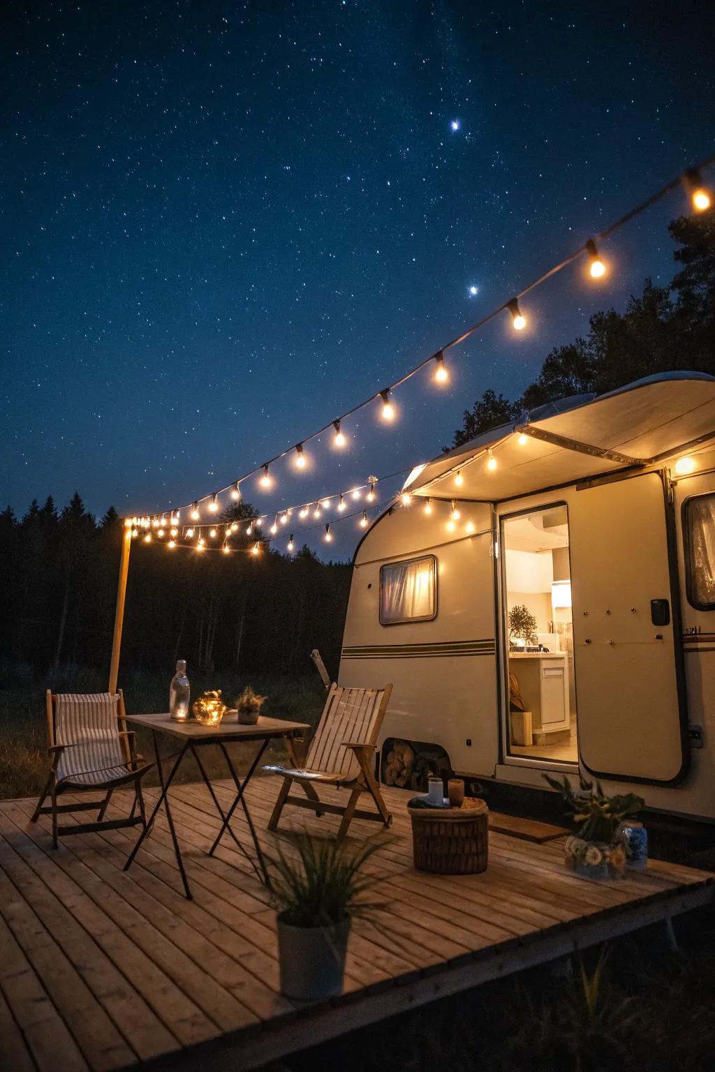 Create evening magic with sparkling fairy lights on your deck.