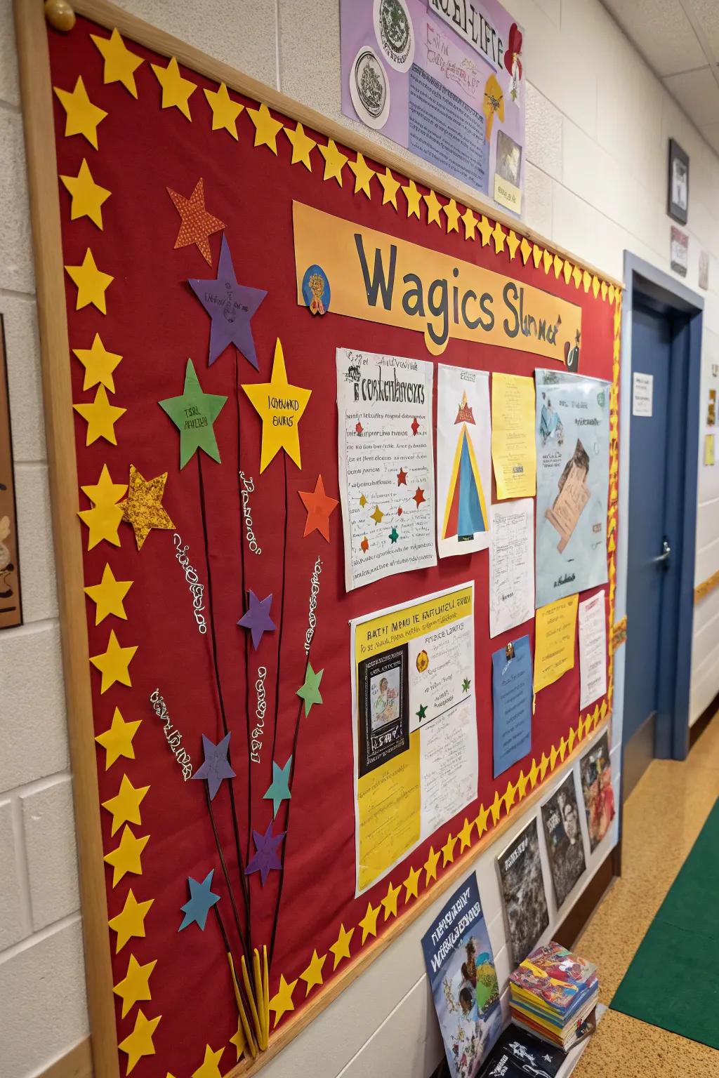 Mystical elements create a sense of wonder and intrigue on the carnival display panel.