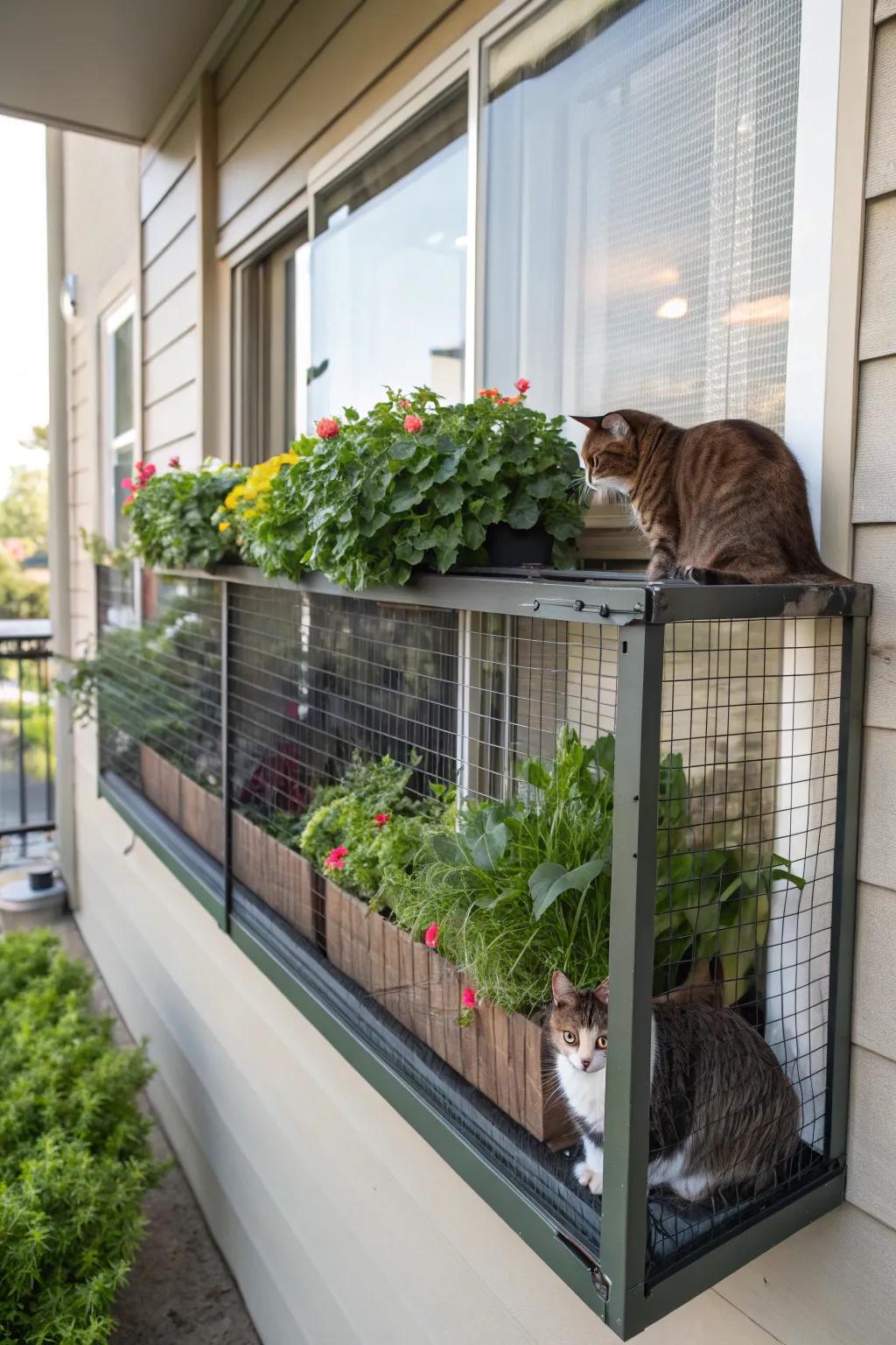 Window box expansions grant cats the freedom to explore securely.