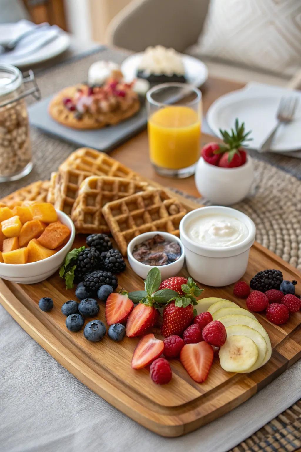 Commence the day with a breakfast-themed display.