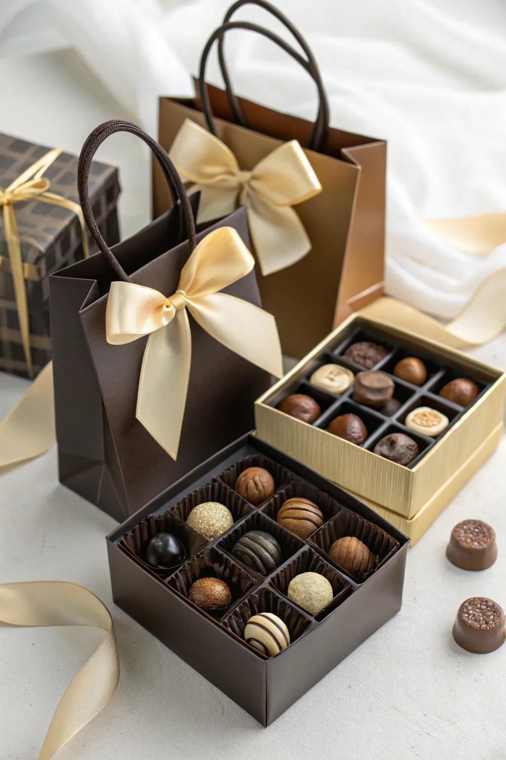 Thoughtful chocolate parting gifts for attendees to savor at home.